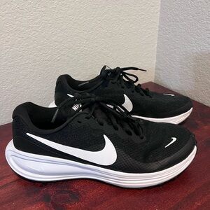 Nike Black Running Shoes with White Swoosh